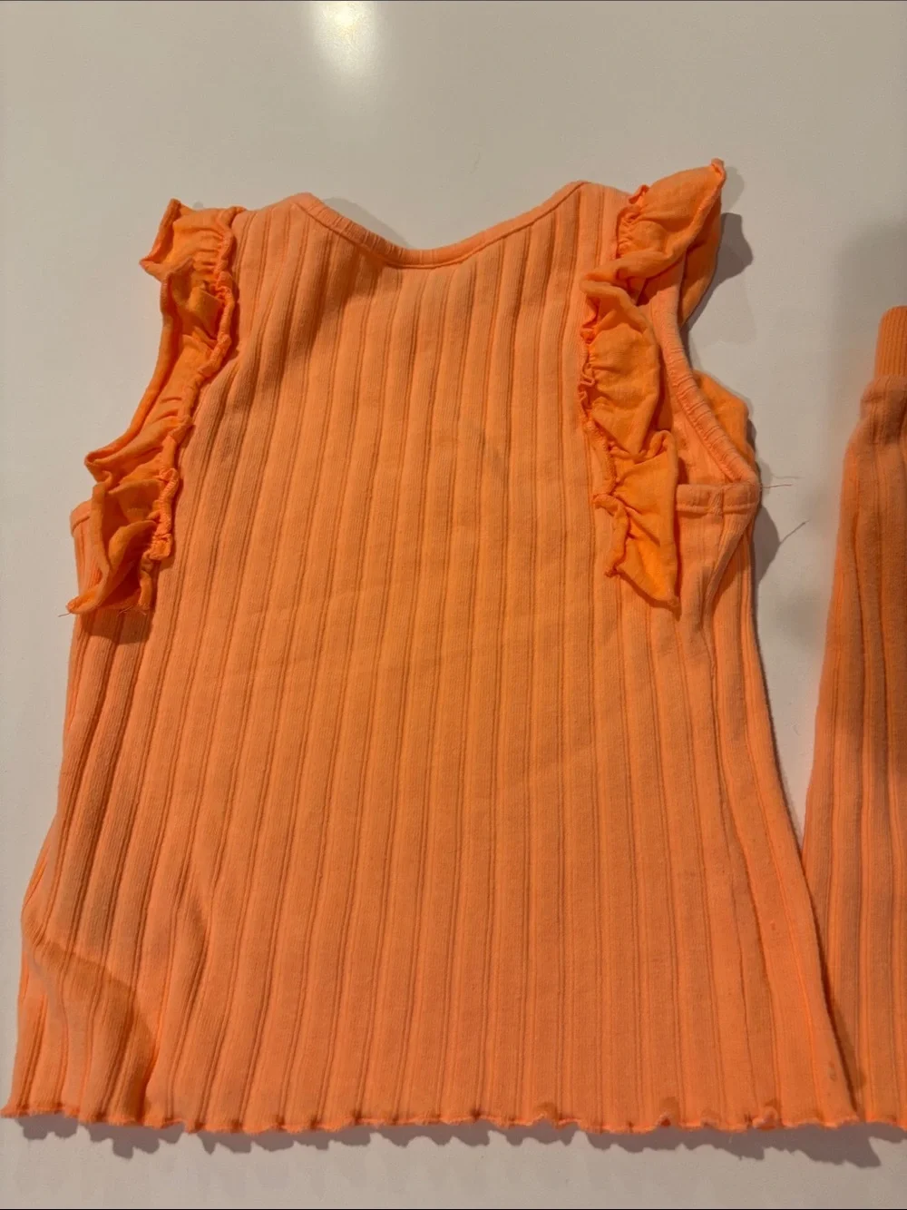 Juicy Couture Girls' Orange Ribbed Ruffle Tank & Skirt Set